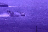 Seaspeed SRN4 departing from Dover Eastern hoverport